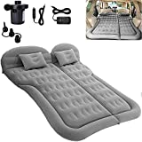SAYGOGO SUV Air Mattress Camping Bed Cushion Pillow - Inflatable Thickened Car Air Bed with Electric Air Pump Portable Sleeping Pad Mattress for Travel Camping Upgraded Version - Grey
