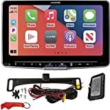 Alpine iLX-F511 11' Car Stereo Safe Driver's Bundle with ACAM4 Backup Camera. 1-DIN Multimedia Receiver Head Unit w/ Wired & Wireless Apple CarPlay & Android Auto, Extra Large Adjustable Angle Display