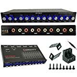 Gravity EQ19 1/2 Din 9 Equalization Bands Band Car Audio Equalizer EQ Front, Rear + Sub Output 9V with Three Stereo RCA Output/Built-in Input AUX/DVD Select Switch