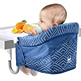 MTWML Hook On High Chair, Portable Baby High Chair That Attaches to Table with Tray, Clip On Fast Table High Chairs for Babies and Toddlers. Baby Feeding Seat for Table and Counter to Travel(Blue)