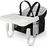 TOONOON Fast Table Chair, Hook On Chair with Dining Tray, Fold-Flat Storage and Tight Fixing Clip on Table High Chair for Baby, Safe and High Load Design Child Table Chair for Home and Travel