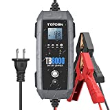 8A/3A/1A Car Battery Charger Automotive with Voltage Detection, 12V/6V TOPDON TB8000 Automatic Battery Maintainer, for Lead-Acid & Lithium Batteries,Trickle Charger, Safe Float Charger, Storage Bag
