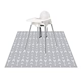 51' Splat Mat for Under High Chair/Arts/Crafts, WOMUMON Baby Washable Spill Mat Waterproof Anti-Slip Floor Splash Mat, Portable Play Mat and Table Cloth (Arrow, 51')