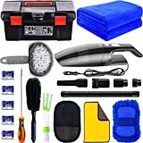LIANXIN Car Cleaning Tools Kit -High Power Handheld Vacuum,Car Wash Kit Cleaning Kits with Soft Microfiber Cloth Towels, Car Wash Sponges，Car Wheel Brush with Handle, Car tire Brush.etc