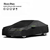 NEVERLAND Heavy Weight Car Cover Waterproof 420D Oxford Cloth All Weather for Automobiles, Outdoor Full Cover Rain Sun Protection, Universal Fit for Sedan (Up to 185')