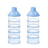 Accmor Formula Dispenser, 5 Layers Stackable Formula Container for Travel, BPA Free, Blue, 2 Pack