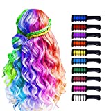 10 Color Hair Chalk for Girls-New Hair Chalk Comb Temporary Washable Hair Color Dye for Kids-Stocking Stuffers for Kids-Girls Toys Birthday Halloween Christmas Gifts for 6 7 8 9 10 11 12 Year Old Girl