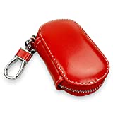 Car Key Case, Leather holder case for Vehicle Car Keys (Red)