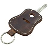Hide & Drink, Leather Guitar Keychain / Key Holder / Keychain With Pouch for Most Used Key / Keychain for Musicians , Handmade :: Bourbon Brown