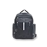 Eddie Bauer Places & Spaces Bridgeport Diaper Bag Backpack, Cooler Bottle Pockets and Changing Pad Included, Black