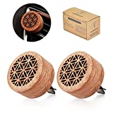 Essential Oil Car Diffuser, 2 PCS Car Aromatherapy Wood Diffuser with Vent Clip