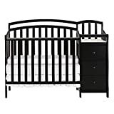 Dream On Me Casco 3 in 1 Mini Crib and Dressing Table Combo, Black , 56.8x29x41 Inch (Pack of 1)