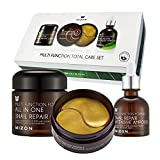 MIZON Multi Function Total Care Set - Snail Ampoule + Snail Cream + Gold Snail Eye Patches for skin moisture, soothing, regeneration and anti-wrinkle effect