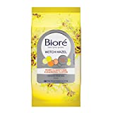 Bioré Witch Hazel Wipes, Pore Clarifying Cleansing Cloths, 30 Count, with No-rinse Dirt and Oil Removal, for Acne Prone Skin