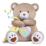 BEREST Rechargeable Sleep Soother Heartbeat Dreamy Bear, Baby Cry Sensor Lullabies & Shusher White Noise Machine, Nursery Decor Night Light Projector, Toddler Crib Sleeping Aid Baby Shower Gifts Teddy