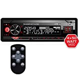 Single Din Car Stereo with Bluetooth: in Dash Digital Multimedia Receiver - Dual USB SD AUX Input | AM FM Car Radio | APP Control | Wireless Remote | Quick Charge