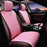 Red Rain Universal Seat Covers for Cars Leather Seat Cover Pink Car Seat Cover 2/3 Covered 11PCS Fit Car/Auto/Truck/SUV (A-Light Pink)