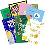 FaceTory Best of Seven Facial Masks Collection - Hydrate, Radiance Boost, Soothe, Revitalize, Nourish, Purify Skin - For All Skin Types, Variety Pack of 7 Sheet Masks