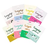 Everyday Set of 8 Sheet Masks (8 Pack Bundle) - Hydrating Essence Korean Sheet Mask, for All Skin Types, Revitalizing, Purifying, Illuminating, Hydrating, Anti-aging With No Harsh Chemicals and Safe for Sensitive Skin