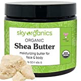 Sky Organics Organic Shea Butter for Body & Face USDA Certified Organic , 100% Raw & Unrefined to Soften, Smooth & Boost Radiance, 16 Oz.