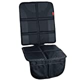 Lusso Gear Car Seat Protector, Thick Padding, 2 Mesh Storage Pockets, Waterproof, Protects Fabric or Leather Seats from Child Car Seat and Pets, Non-Slip Rubber Padded Backing, No Imprint (Black)