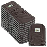 Naturally Natures Cloth Diaper Inserts 5 Layer. Charcoal Bamboo Reusable Diaper Liners with Gussets (Pack of 12)