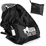 Gorilla Grip Durable Easy Carry Gate Check Airport Water Resistant Protector Bag, Padded Straps, Fits Convertible Car Seats, Infant Carriers, Booster Seat, Air Travel Cover for Airplane, Baby, Black