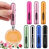 7PCS 5ml Travel Mini Refillable Perfume Atomizer Bottle, Portable Perfume Spray Bottle with Visual Design, Fine Mist No leaking Refillable Perfume Bottle Scent Pump Case for Travel and Outgoing