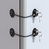 HavenHause Fridge Lock with 4 Keys usable as Cabinet Locks, Refrigerator Lock, Freezer Lock and Child Safety Locks with 4 Extra Strong Adhesives - Black (Pack of 2)