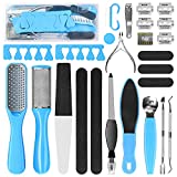 Professional Pedicure Kit, Rosmax 26 in 1 Pedicure Tools Stainless Steel Washable Foot Care Kit Dead Skin Remover Foot Spa Set at Home