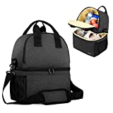Teamoy Breast Pump Bag Tote with Cooler Compartment for Breast Pump, Cooler Bag, Breast Milk Bottles and More, Double Layer Pumping Bag for Working Moms, Black(Bag Only)