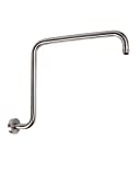 PHASAT S Shaped Shower Arm, 16 Inches High Rise Shower Arm with Flange,Shower Head Extension Arm Replacement,Shower Arm Extension Brushed Nickel,PU9L02