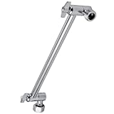SparkPod Solid Brass Adjustable Shower Arm Extension with Universal Connection to all Shower Heads. Easy to Install, Anti-Leakage Technology (11' Chrome)