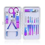 CGBE Manicure Set Nail Clippers Pedicure Kit Men Women Grooming kit Manicure Professional Nail Care Tools Gift 12Pcs with Luxurious Travel Case
