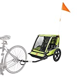 Allen Sports Hi-Viz 2-Child Bicycle Trailer, Model ET2-G, Green