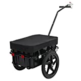 PEXMOR Bike Cargo Trailer with Removable Box & Waterproof Cover, Bicycle Wagon Trailer with 16' Wheels & Quick Release Universal Coupler, Large Loading Bike Trailer Storage Cart with Reflectors