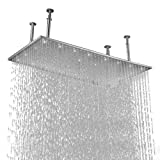 Lovedima 20'x40' Rectangle Rain Shower Head Stainless Steel Bathroom Showerhead Ceiling Mount (Without led, Brushed nickel)