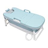 54x24x20 inch Foldable Portable Bathtub for Adults, Luxury Extra Large Massage Bathtub with Drain, Plastic Bathtub Household with Cover, for People Under 78.7'/2 M and Under 485 pounds/220KG