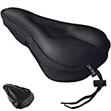 Zacro Bike Seat Cushion - Gel Padded Bike Seat Cover for Men Women Comfort, Extra Soft Exercise Bicycle Seat Compatible with Peloton, Stationary Exercise or Cruiser Bicycle Seats