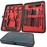 Manicure Set-18 IN 1 Stainless Steel Nail Care Set-Professional Ingrown Toenail Clipper Grooming Tool-Pedicure Kit & Toe Nail Cutter-Thick Nail Scissors Toiletries with Cuticle Trimmer