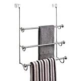 iDesign Over the Door Towel Rack, The York Collection, 1.5” x 7” x 22.8”, Brushed Nickel