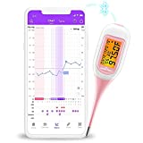 Easy@Home Smart Basal Thermometer, Large Screen and Backlit, FSA Eligible, Period Tracker with Premom(iOS & Android) - Auto BBT Sync, Charting, Coverline & Accurate Fertility Prediction #EBT-300