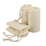 5' Natural Loofah Exfoliating Body Sponge Scrubber for Skin Care in Bath Spa Shower Pack of 4