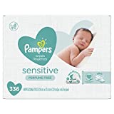 Pampers Baby Wipes, Sensitive Water Based Baby Diaper Wipes, Hypoallergenic and Unscented, (Packaging May Vary) White, 336 Count