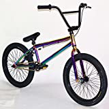 Pro 20' Complete BMX Bicycle W/ 3 Piece Crank, Pegs Included, Oil Slick Neo Chrome