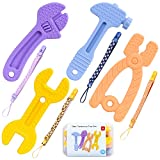 Baby Teething Toys,Teething Toys for Babies 0-6 Months 6-12 Months【4 Packs+4 Pacifier Clips】,Baby Teether,Silicone Chew Toys,Soothe Babies Sore Gums, Baby Teething Toys Set Gifts for Boys Girls