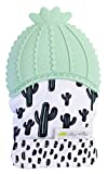 Itzy Ritzy Silicone Teething Mitt – Soothing Infant Teething Mitten with Adjustable Strap, Crinkle Sound and Textured Silicone to Soothe Sore and Swollen Gums, Cactus