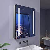 VANIRROR LED Mirror Medicine Cabinet with Lights, 24x30 Inch Lighted Bathroom Medicine Cabinet with Mirror, Recessed or Surface, Defogger, 3 Color Light Dimmer, 3X Makeup Mirror, Outlets & USB Ports