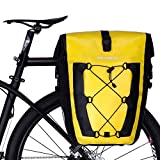 ROCKBROS Bike Pannier Waterproof 27L Large Capacity Bike Bag Rear Rack Bicycle Pannier Bag Waterproof for Grocery Touring Cycling (Yellow1)