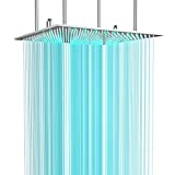 Suguword 16' x 32' LED Rain Shower Heads Large Shower Head Square Shower Head High Pressure Rainfall Shower Head Luxury Shower heads Brushed Nickel Bath Shower Full Body with Silicone Nozzle